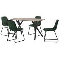 Athens Medium Oak Rectangular Dining Set with Lukas Chairs