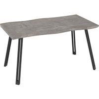 Seconique Dining Table, Metal, Concrete Effect/Black, W 1400mm x D 800mm x H 760mm