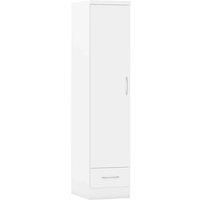 Seconique Nevada 1 Door 1 Drawer Wardrobe - White Gloss