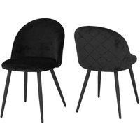 Seconique Marlow Dining Chair X 4 - Black Velvet