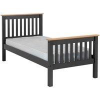 Monaco 3ft Single Bed 90cm High Foot End Frame in Grey and Oak Finish