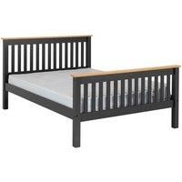 Seconique Monaco 4/'6" Bed High Foot End in Grey/Oak Effect