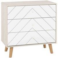 Seconique 3 Chest of Drawers, Engineered Wood, Dusty Grey/White, W 800mm x D 395mm x H 790mm