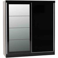 Seconique Nevada 2 Door Sliding Wardrobe in Black Gloss
