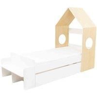 Seconique Cody 1 Drawer House Bed in White/Pine Effect