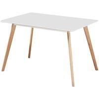 Seconique Dining Table, Engineered Wood, White/Beech, W 1200mm x D 750mm x H 750mm