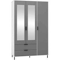 Madrid Grey And White Gloss Bedroom Furniture Set - Wardrobes, Chests, Bedside