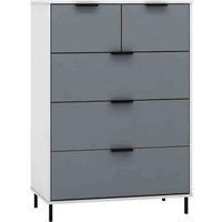 Seconique Madrid 3+2 Drawer Chest - Grey/White Gloss