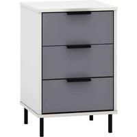 Seconique Bedside, Engineered Wood, Grey/White Gloss, W 400mm x D 380mm x H 620mm