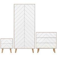 Seconique Bedroom Set, Engineered Wood, Dusty Grey/White, W78cm x D47cm x H183cm,W80cm x D40cm x H79cm