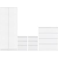 Seconique Malvern 2 Door Wardrobe Bedroom Set - White
