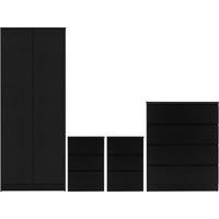 Seconique Malvern 2 Door Wardrobe Bedroom Set - Black
