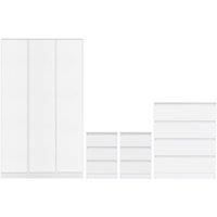 Seconique Bedroom Set, Engineered Wood, White, W 1150mm x D 505mm x H 1800mm