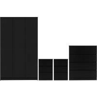 Seconique Bedroom Set, Engineered Wood, Black, W 1150mm x D 505mm x H 1800mm