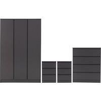 Seconique Bedroom Set, Engineered Wood, Grey, W 1150mm x D 505mm x H 1800mm