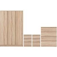 Seconique Bedroom Set, Engineered Wood, Sonoma Oak Effect, W 1150mm x D 505mm x H 1800mm