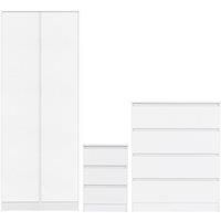 Seconique Bedroom Set, Engineered Wood, White, W 800mm x D 505mm x H 1800mm