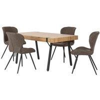 Seconique Treviso & Quebec Dining Set - Light Oak Effect Brown Pu