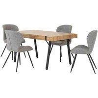 Seconique Treviso & Quebec Dining Set - Light Oak Effect Grey Pu
