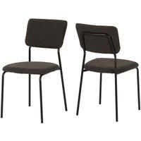 Seconique Sheldon Chair Set of 4 in Grey Boucle Fabric