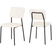 Seconique Sheldon Chair Set of 4 in Ivory Boucle Fabric