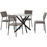 Sheldon Round Glass Top Dining Set