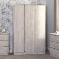 Seconique 3 Door Wardrobe, Engineered Wood, Urban Snow, W 1150mm x D 505mm x H 1800mm