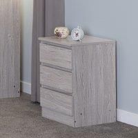 Malvern 3 Drawer Bedside