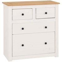 Seconique Chest of Drawers, Engineered Wood, White/Natural Wax, W 800mm x D 405mm x H 835mm