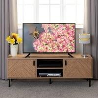 Seconique TV Unit, Engineered Wood, Medium Oak Effect, W 1400mm x D 400mm x H 480mm