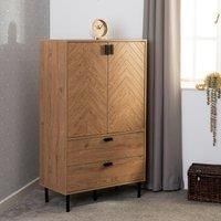 Seconique Cabinet, Engineered Wood, Medium Oak Effect, W 800mm x D 400mm x H 1340mm