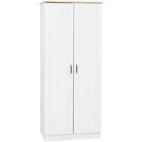 PORTLAND 2 DOOR WARDROBE WHITE/OAK EFFECT