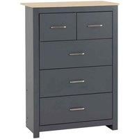 Portland Grey and Oak 3+2 Chest of Drawers Bedroom Furniture Storage