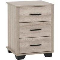 3 Drawer Bedside in Light Oak Effect