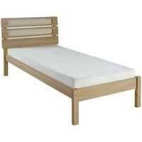 Santana 3ft Single Bed Frame in Light Oak and Rattan Effect