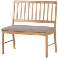 Seconique Dining Bench, Engineered Wood, Oak Effect/Grey Fabric, W 890mm x D 520mm x H 925mm
