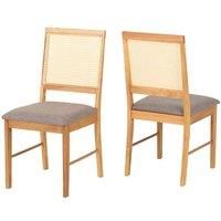 Seconique Chair, Engineered Wood, Oak Effect/Grey Fabric, W 450mm x D 520mm x H 925mm