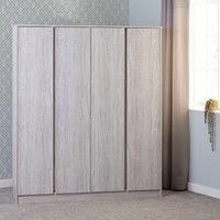 Seconique 4 Door Wardrobe, Engineered Wood, Urban Snow, W 1510mm x D 500mm x H 1800mm
