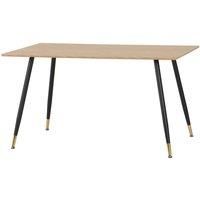 Seconique Dining Table, Engineered Wood, Medium Oak Effect/Black, W 1400mm x D 800mm x H 750mm