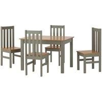 Seconique Dining Set, Engineered Wood, Green/Oak Lacquer, W 1100mm x D 800mm x H 755mm