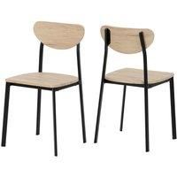Seconique Riley Dining Chair x2 Per Box - Black Light Oak Effect Veneer