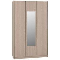Seconique Paris 3 Door Mirrored Wardrobe in Smoked Ash Effect, none