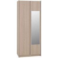 Seconique Paris 2 Door Mirrored Wardrobe in Smoked Ash Effect
