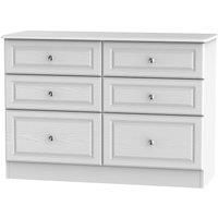 Montego 6-Drawer Midi Chest - White