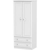 Montego Tall 2-Door 2-Drawer Gents Wardrobe - White