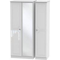Berryfield 3Door Wardrobe with Mirror  White