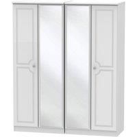 Berryfield 4Door Wardrobe with 2 Mirrors  White