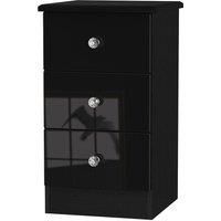 Tedesca 3-Drawer Bedside Table - Black