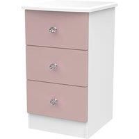 Tedesca 3-Drawer Bedside Table - Pink