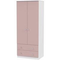 Tedesca Ready Assembled 2-Door Wardrobe with Drawers - Pink
